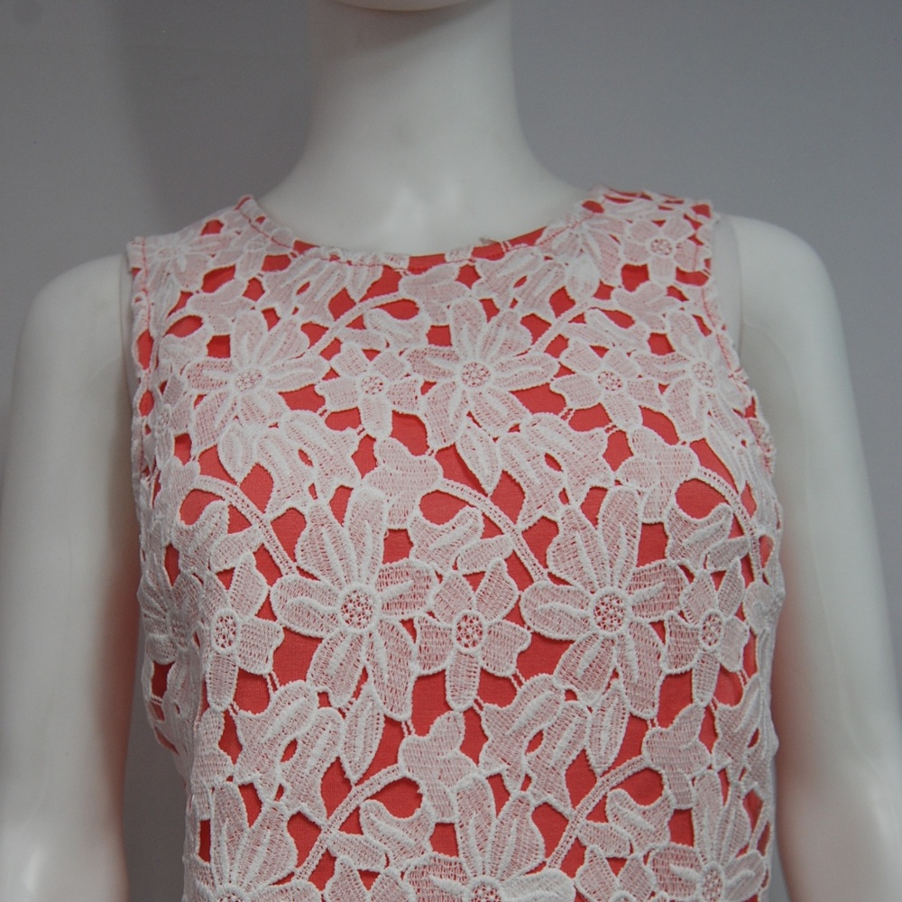 Katia Pink White Lace Flower Patterned Top NWT